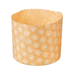 Forma De Panetone Kraft 500g Ecopack 100 Unidades Decorada