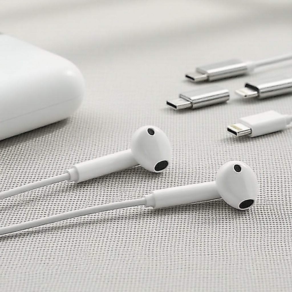 Adaptador de Áudio USB-C para Lightning (F) para Fones de Ouvido, Conector Macho-Fêmea