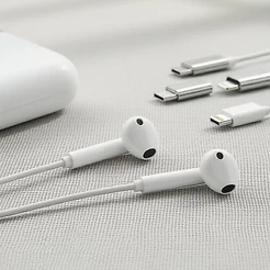 Adaptador de Áudio USB-C para Lightning (F) para Fones de Ouvido, Conector Macho-Fêmea