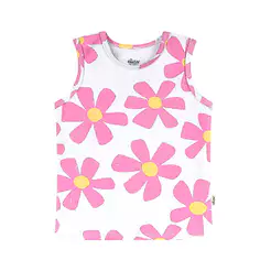 Regata Infantil Menina Cotton Estampa Elian Branco
