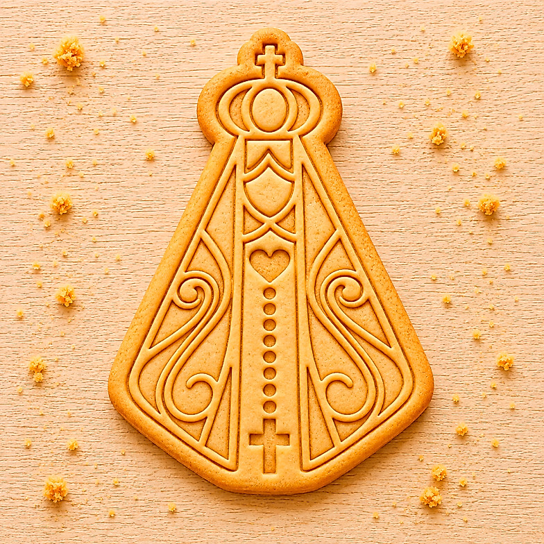 Cortador e Carimbo Nossa Senhora Batizado Biscoito Decorado Pasta Americana - 3D