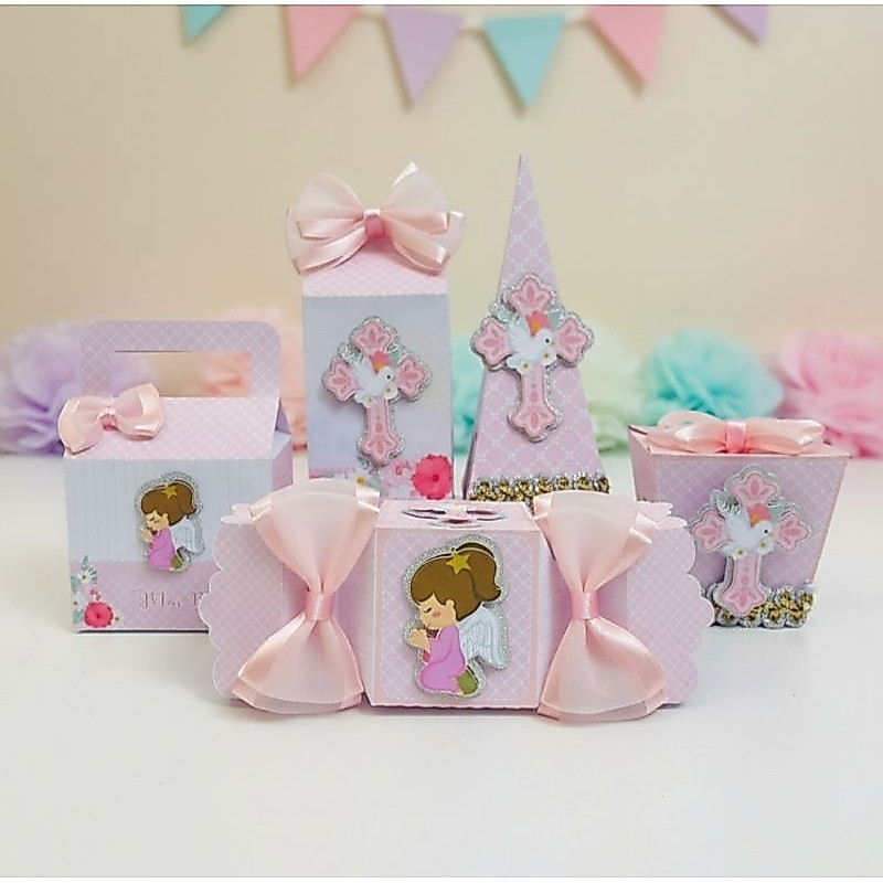 Kit Caixinha PEGUE E MONTE BATISMO menino ou menina | Kit Completo | Lembrancinha | Aniversário | Decoração