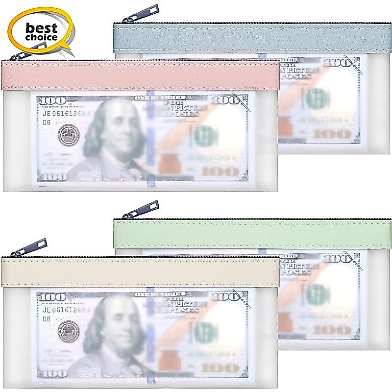 Sacos De Dinheiro Com Zíper Para Depósito , Carteira De Envelope , Bolsa De Verificação Multiuso < Easy9 >