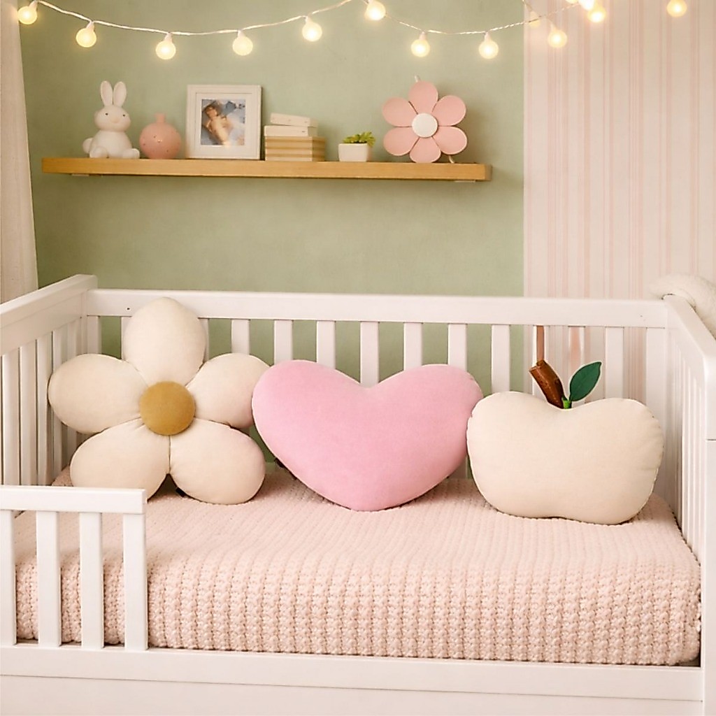 Almofadas De Pelúcia Flor Margarida Estrela Nuvem Coração Maça Quarto De Bebê Infantil Sofá Sala — imagem 2 de 2