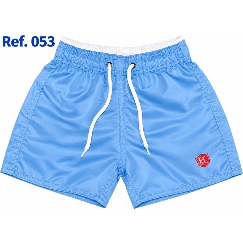 Bermuda Short Tactel Infantil Juvenil 1 a 12 Anos Liso Praia Piscina Verão Com Elástico