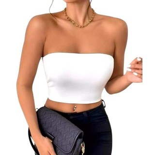 CROPPED TOP FAIXA EM SUPLEX TOMARA QUE CAIA SEM ALÇA