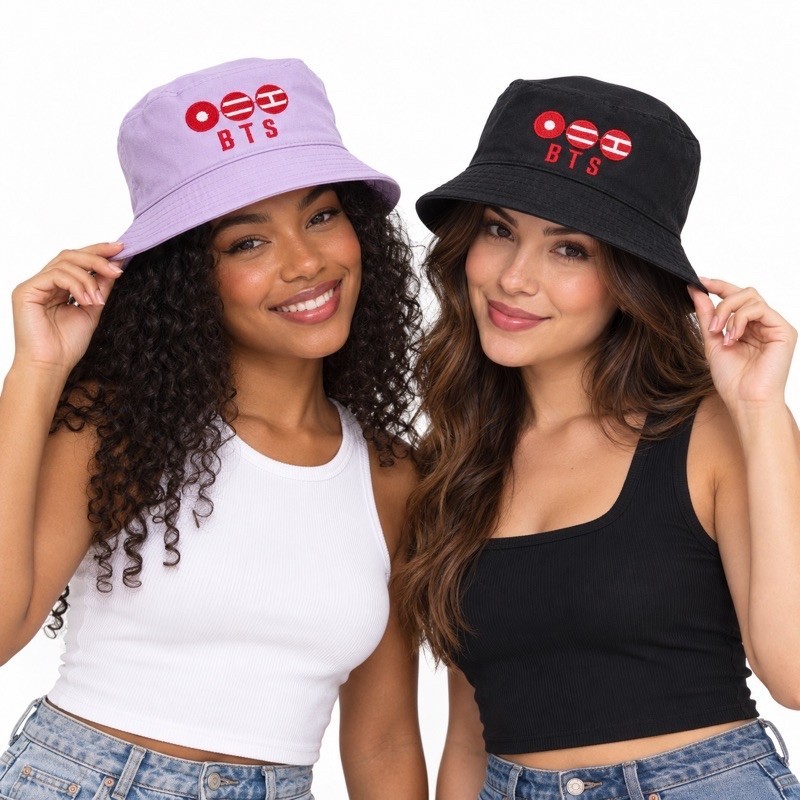 Chapéu Bucket BTS Bordado – Unisex 💜