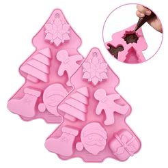 Molde de Natal p/ Chocolate e Biscoitos forma Temática - Árvore, Papai Noel, Floco de Neve