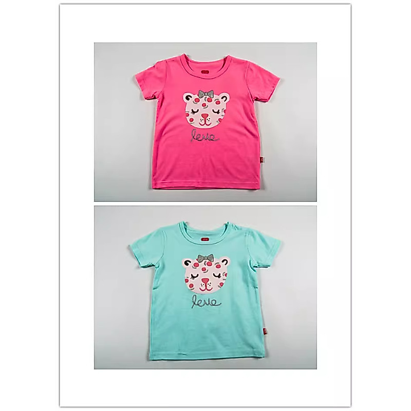 Comércio exterior europeu americano crianças verão de manga curta camiseta bebê menina esportes Casual camisa de fundo m