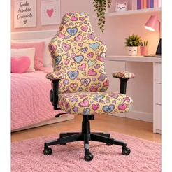 Capa removivel p/ cadeira de gamer/escritório lisa e estampas exclusivas macia, elegante e lavável.