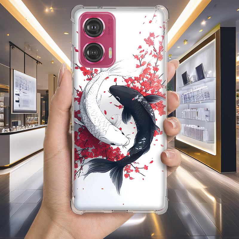 Capa Capinha MOTO G75 G73 G71 G62 G60S G60 G55 G54 G52 G50 G42 Anti-impacto Personalizada japao CARPA yin yang (4187)