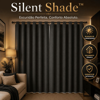 Cortina Blackout 280x200 cm Com Alças Bloqueio Luminosidade Isolamento Termico Cinza