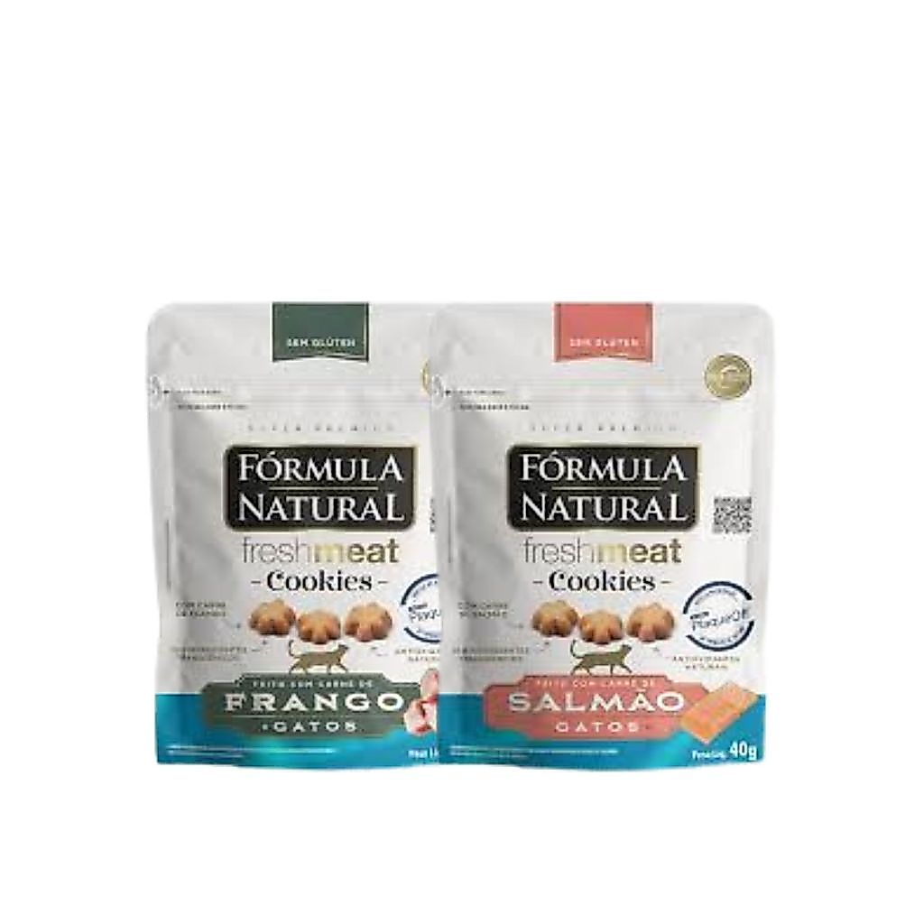 Kit c/ 2 Formula Natural Fresh Meat Cookies Gatos Adultos Sabores 40g