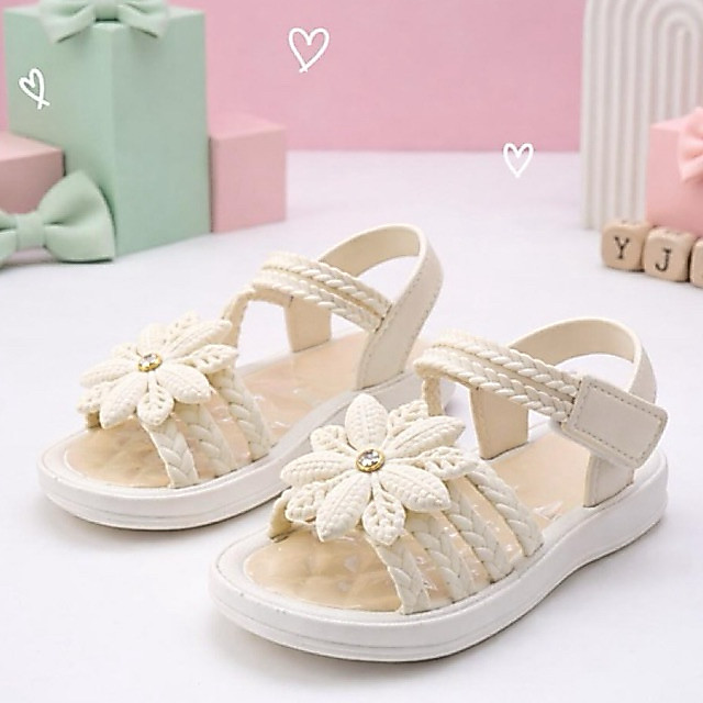 Sandália Infantil para Meninas com Flores Percata Confortável Envio Imediato