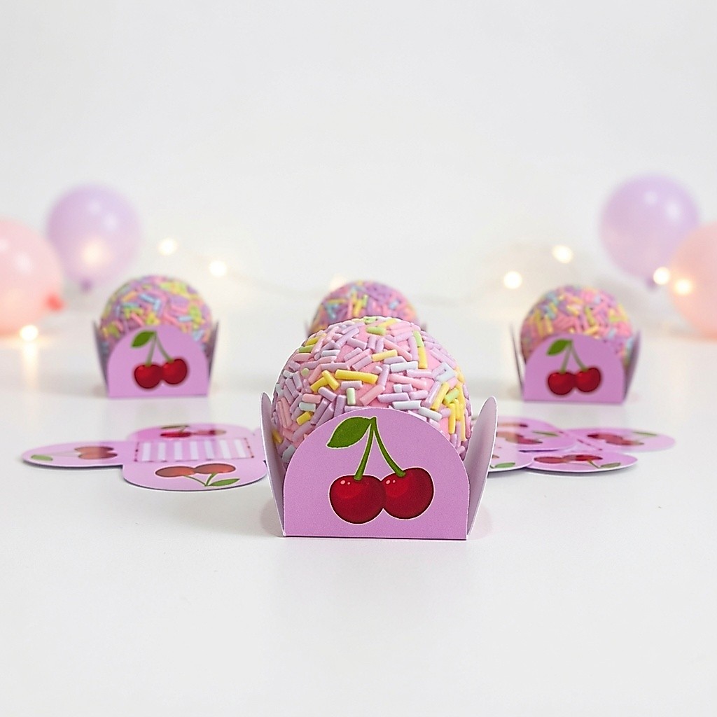 Forminha de Doces Cerejinha Personalizada no Tema /Lembrancinha Cereja /Aniversário