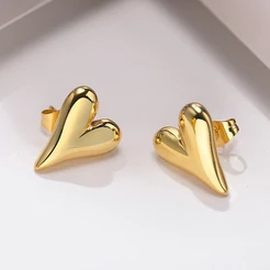 Brinco De Tarraxa Feminino Em Aço Inoxidável Banhado A Ouro Com Borboleta/Joias Minimalista Vnox