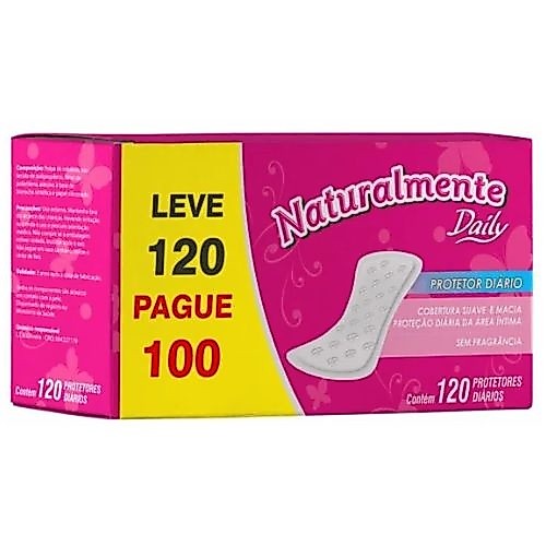Protetor Diário Naturalmente Daily 120Un Absorvente Evergreen