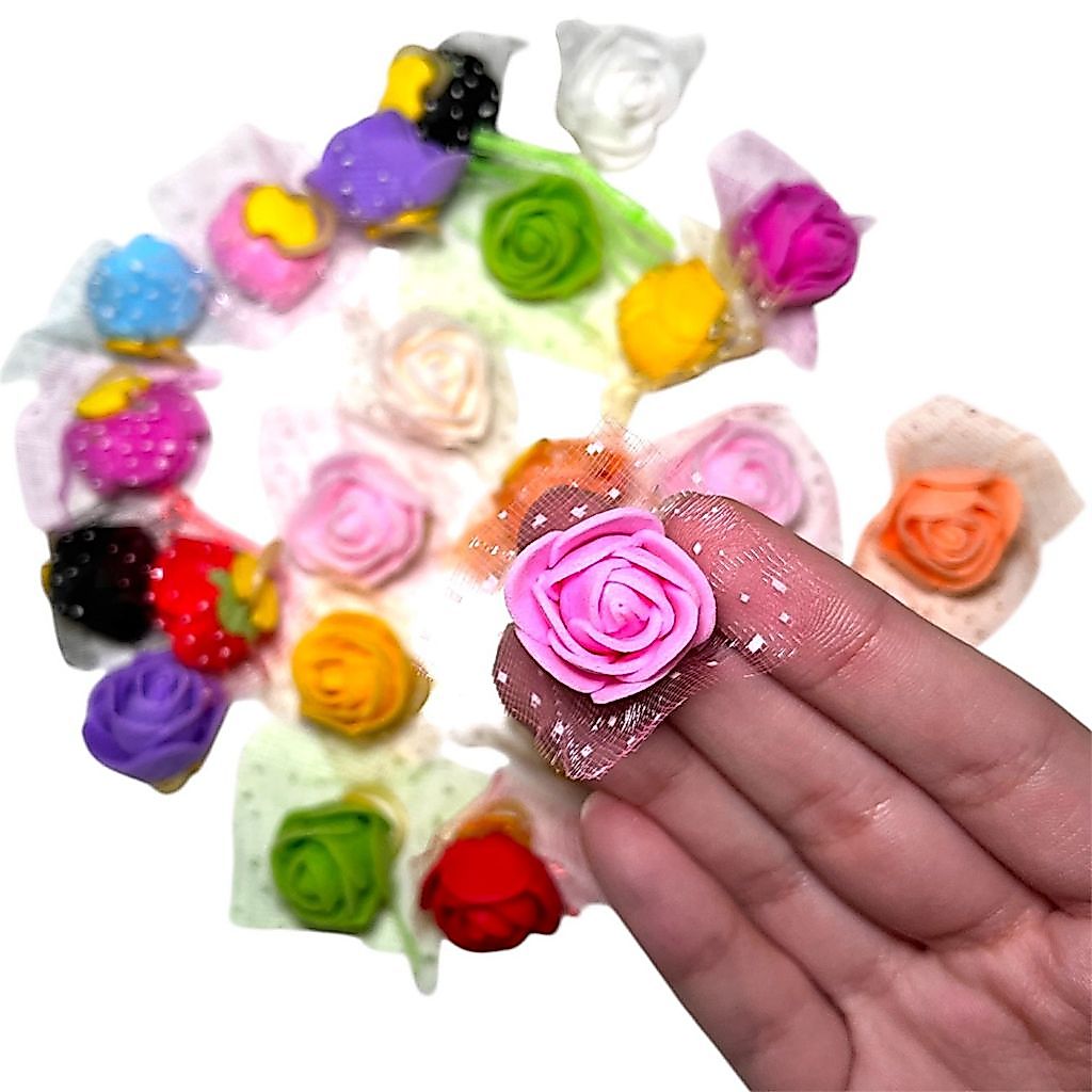 Joia pet flor de eva sortida - amora para penteado pet laço para cachorro pet shop banho e tosa