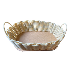 Kit com 5 a 20 Cestas Ovais 18x13cm em Fibra Sintética – Ideal para organização de Itens de Mesa e Presentes