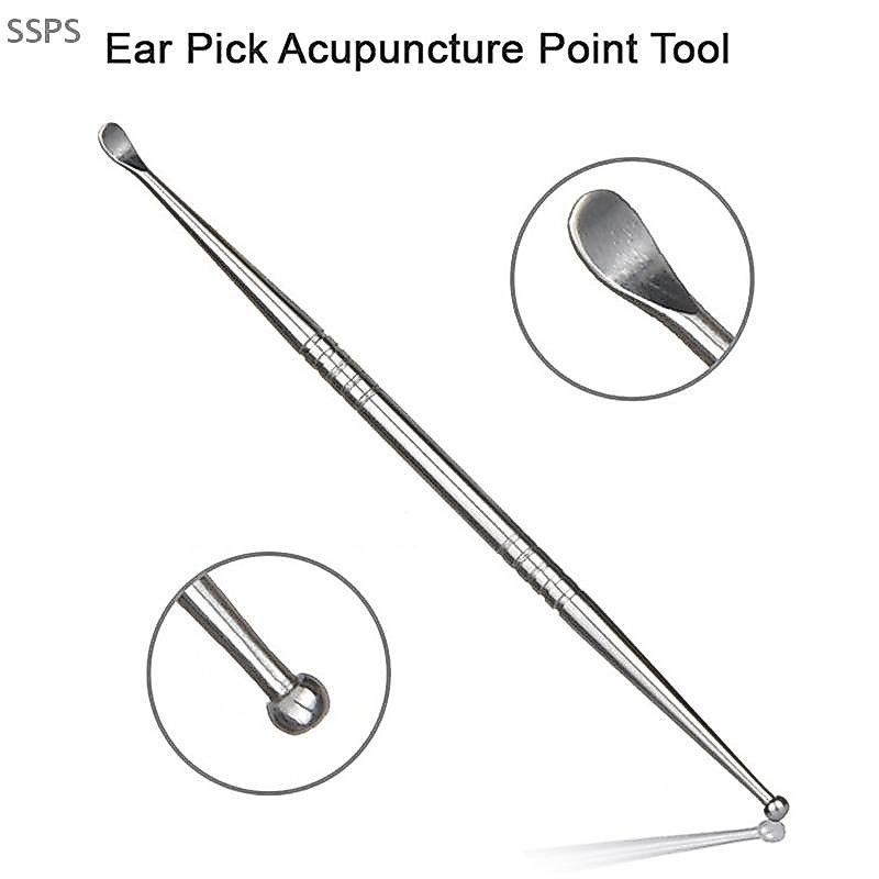 [SSPS] Sonda De Ponto De Acupuntura De Aço Duplo Caneta Auricular Selecionadores De Cera De Ouvido FAH