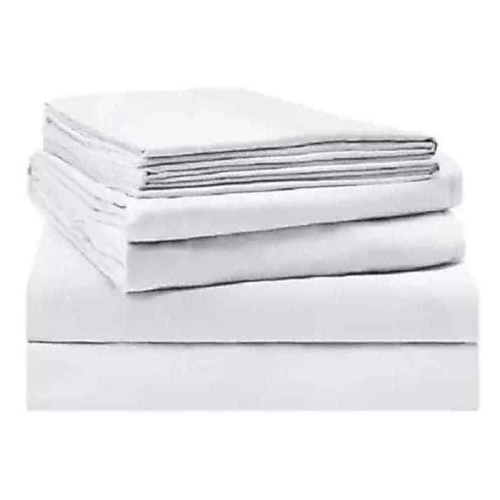 Lençol Casal Padrão  Superior Sem Elástico MicroPercal 400 Fios- Branco