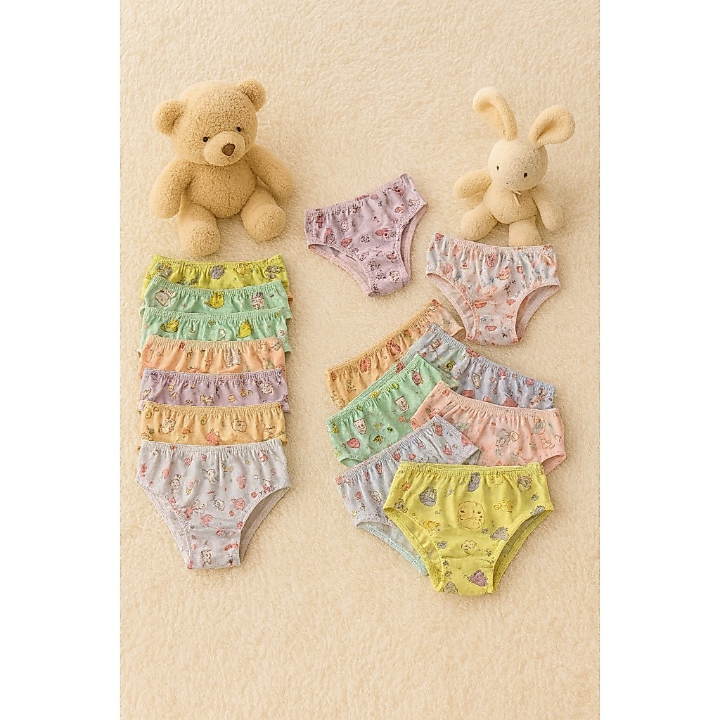 KIt de calcinha infantil calçolinha de criança de menina conforto estampada personagens algodão kids