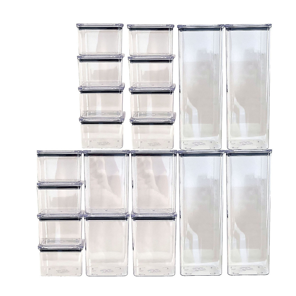 Organize com 20 potes herméticos QUALYPLAS acrílico estilo moderno