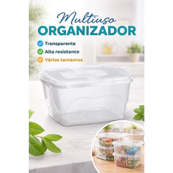 Caixa Organizadora multiuso 20 Litros Transparente Empilhável