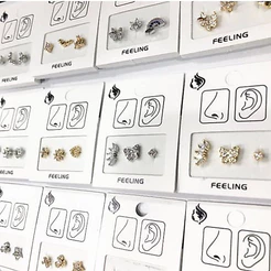 Kit 3 Unidades Piercing orelha Aço inox tragus cartilagem/prateado/dourado