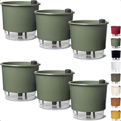 Kit 6 Vaso Raiz Autoirrigável 16x14cm N3 Médio Auto Irrigável Temperos Plantas Flores Anti Dengue