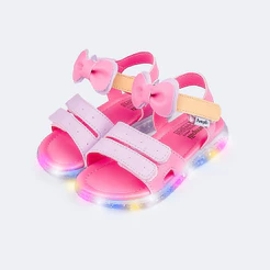 Sandália Infantil Menina Led Laço Pampili