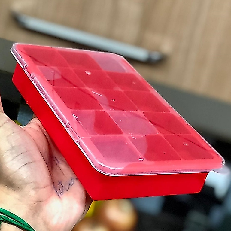Forma De Gelo Silicone Com Tampa De Silicone 12X19X4Cm Fácil E Prático De Desenformar Multiuso