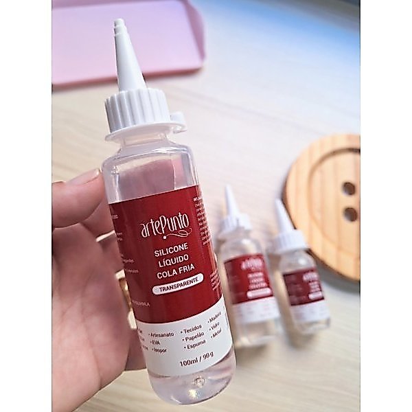 Cola Silicone Líquida Transparente ArtePunto | Alta Fixação, Secagem Rápida para Crochê, EVA e Artesanato