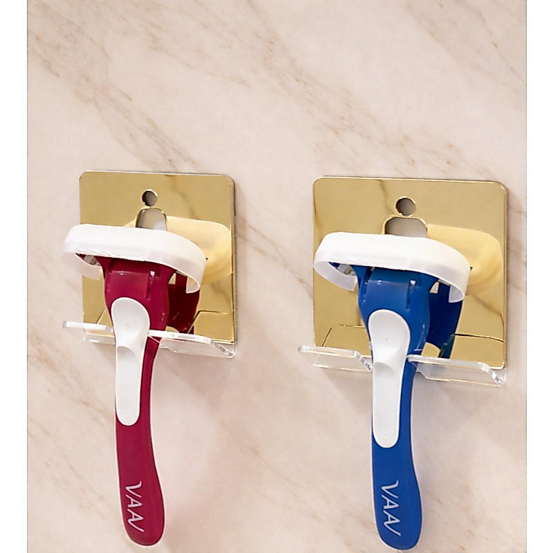 Suportes Luxo Para Lâmina de Barbear Banheiro Gilete Acrílico com Fita 3M Design Sofisticado Conjunto de 2 unidades