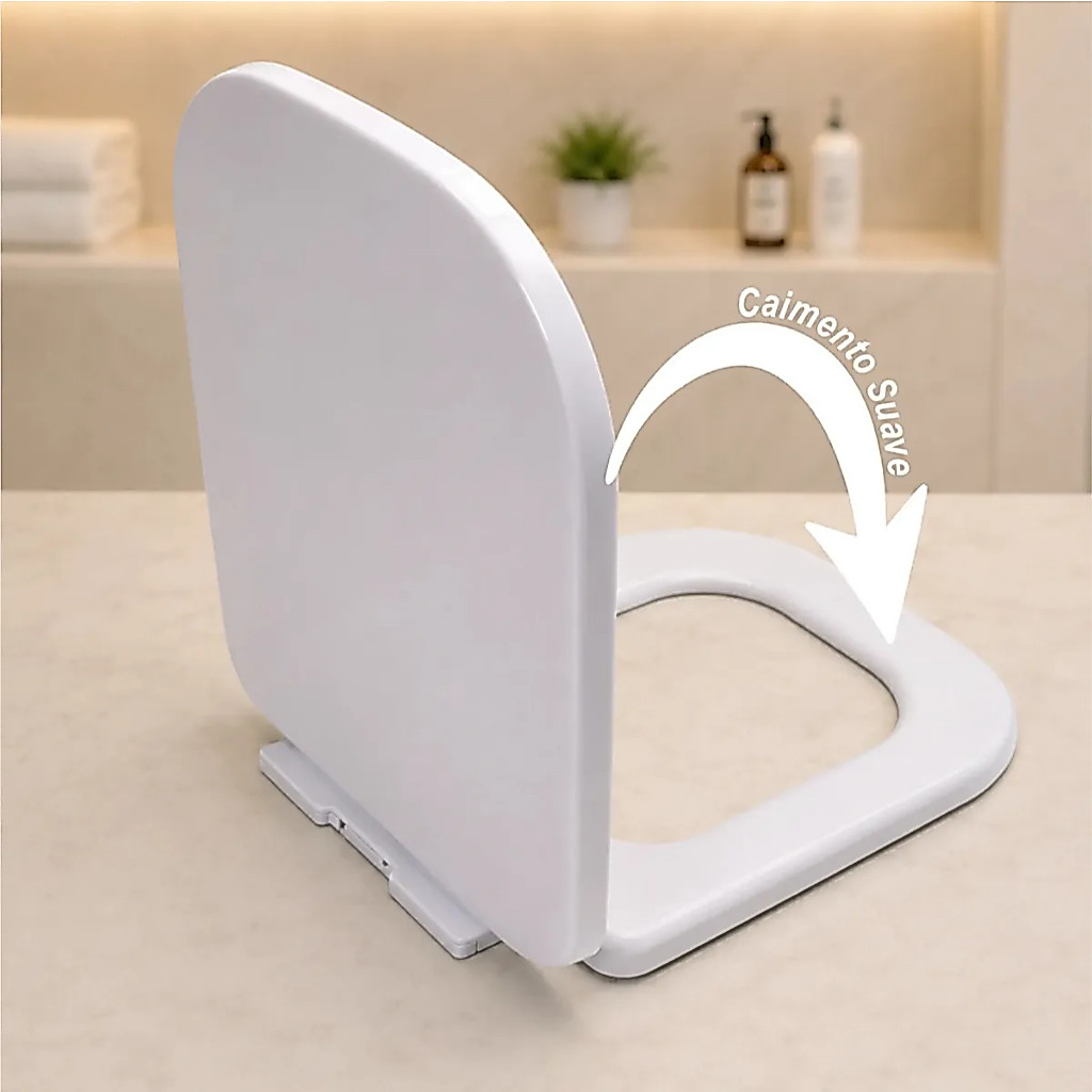 Assento Sanitario Tampa De Vaso Deca Quadra Fechamento Suave E Click Branco