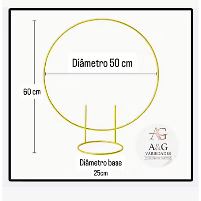 Mini Painel de Festa Arco De Mesa Para Festa Redondo Decoração 50x50 Dourado Mini Arco