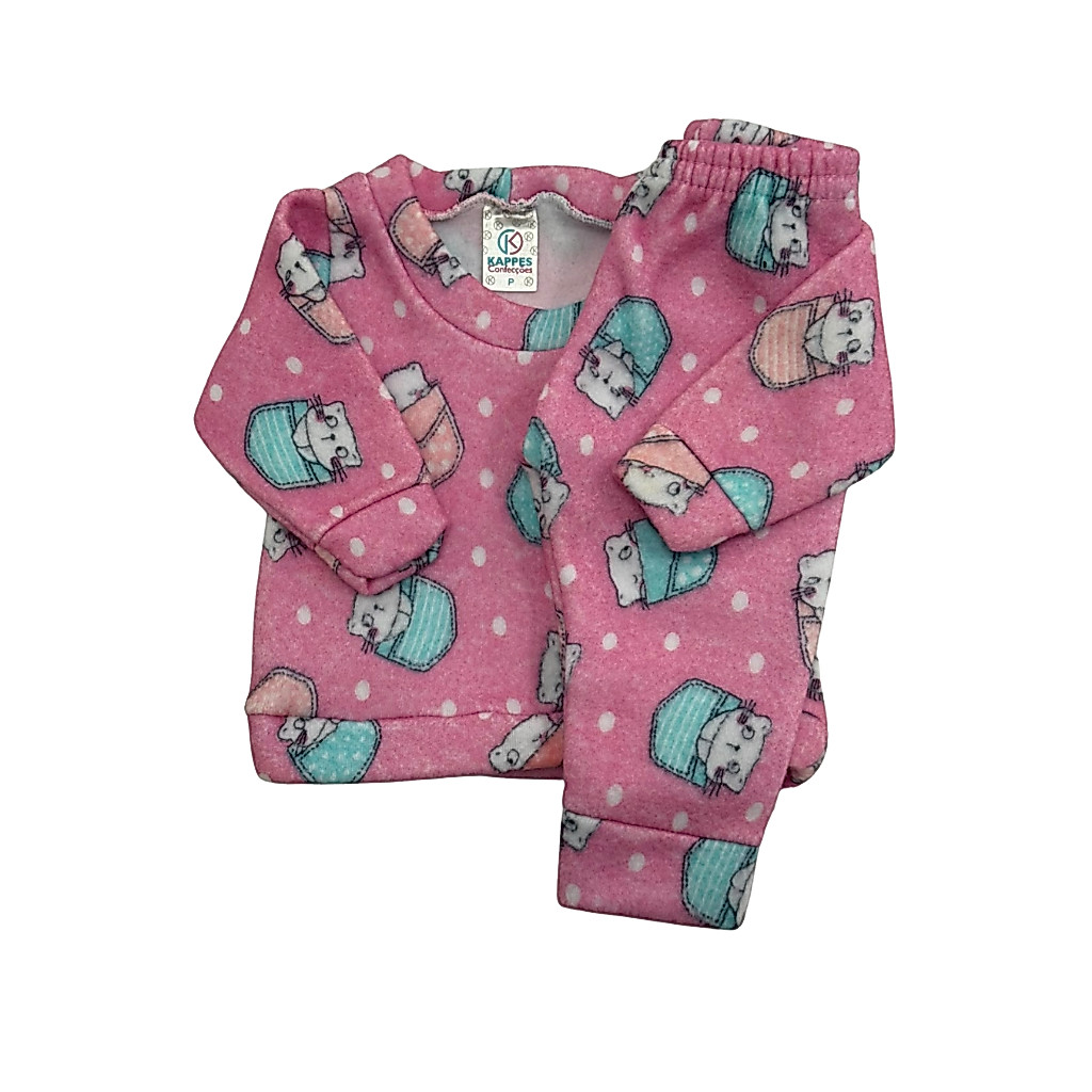 Conjunto Infantil Soft Gatinho Unissex Quentinho e Confortável Tamanhos P, M e G