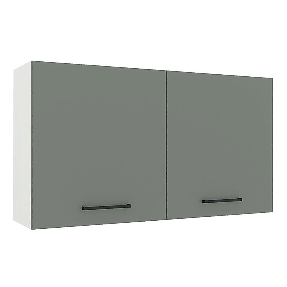Armário de Cozinha Aéreo 120 cm 2 Portas Branco/Cinza Agata Madesa