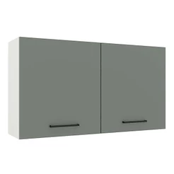Armário de Cozinha Aéreo 120 cm 2 Portas Branco/Cinza Agata Madesa