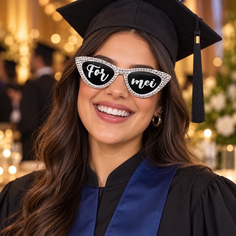 Óculos Formei Strass Para Formatura Personalizado Frases Casamento Aniversário Festa Balada Retro