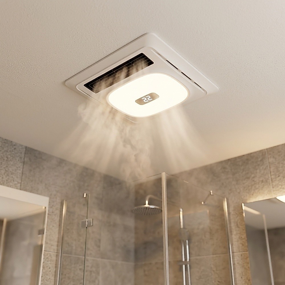 Exaustor de banheiro 4 em 1 com aquecedor de 1800 W, luz e controle remoto