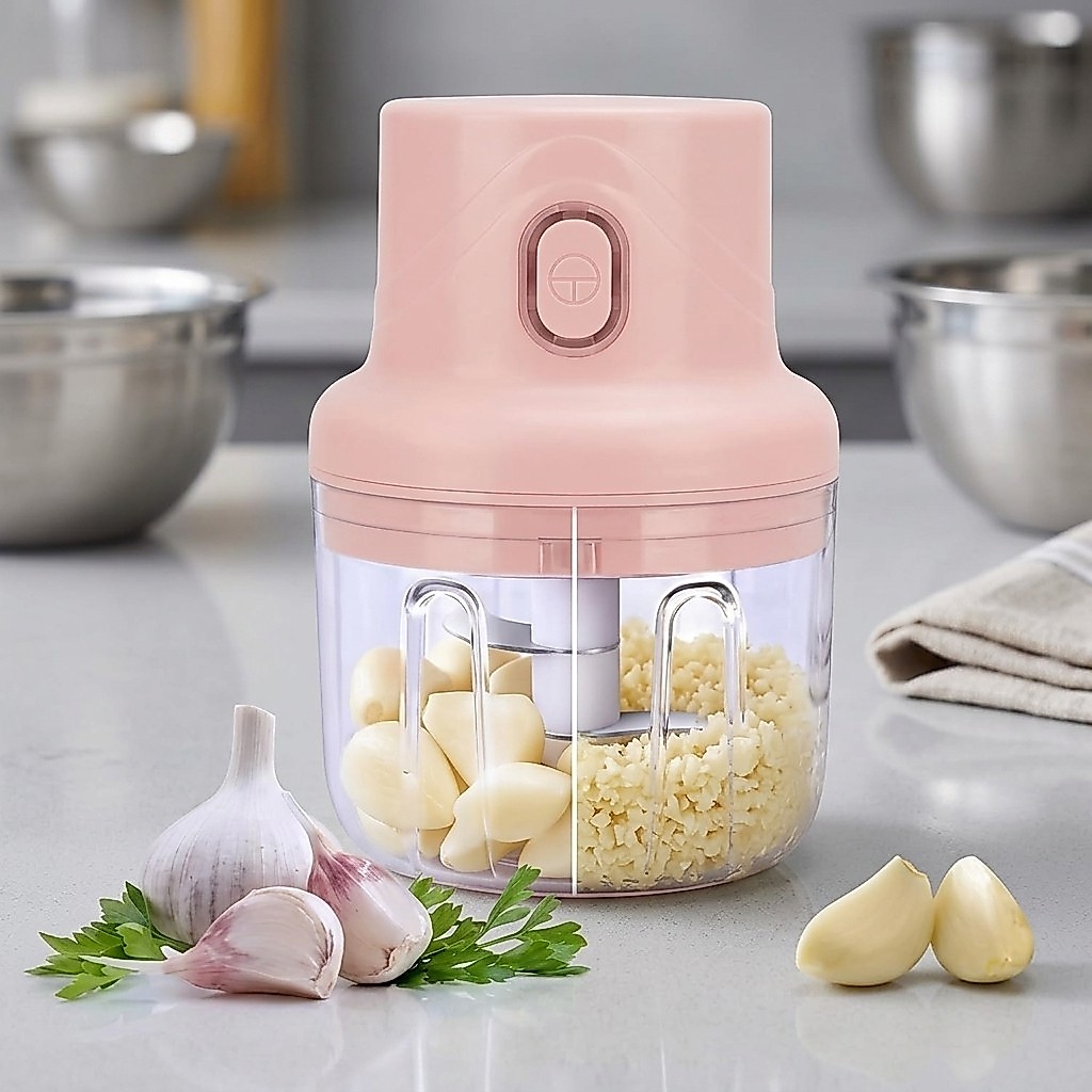 Processador De Alimentos Sem Fio Triturador Elétrico USB Portátil Legumes Temperos Livre De Bpa Premium