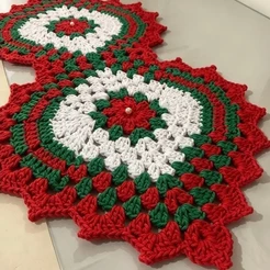 Caminho de Mesa de Crochê Feito a mão 76x36cm e 63x33