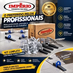 Caixa 1000 Espaçador Nivelador Piso + 120 Cunhas Slim Nivelamento Espaçador Porcelanato