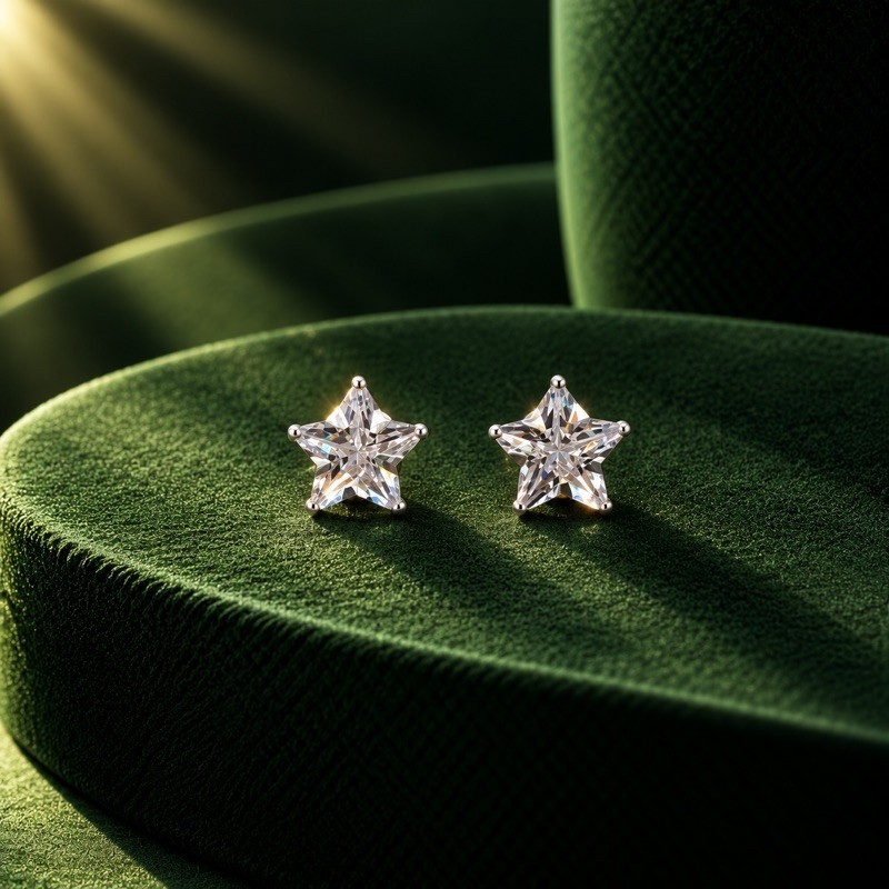 Brinco Feminino Estrela 8mm em Prata 925 Elegante