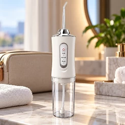 Irrigador Bucal Elétrico Recarregável Jato de Água 200ml 3 Modos 4 Bicos Portátil Oásis OIH-5401