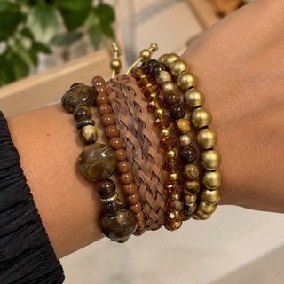 Mix de Pulseiras couro ajustável bijuteria feminina presente moda verão