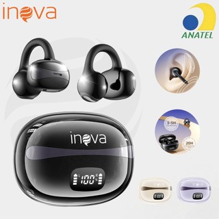 INOVA Fone Bluetooth Clip Ear Sem Fio com Microfone | Cancelamento de Ruído, Esportes e J…