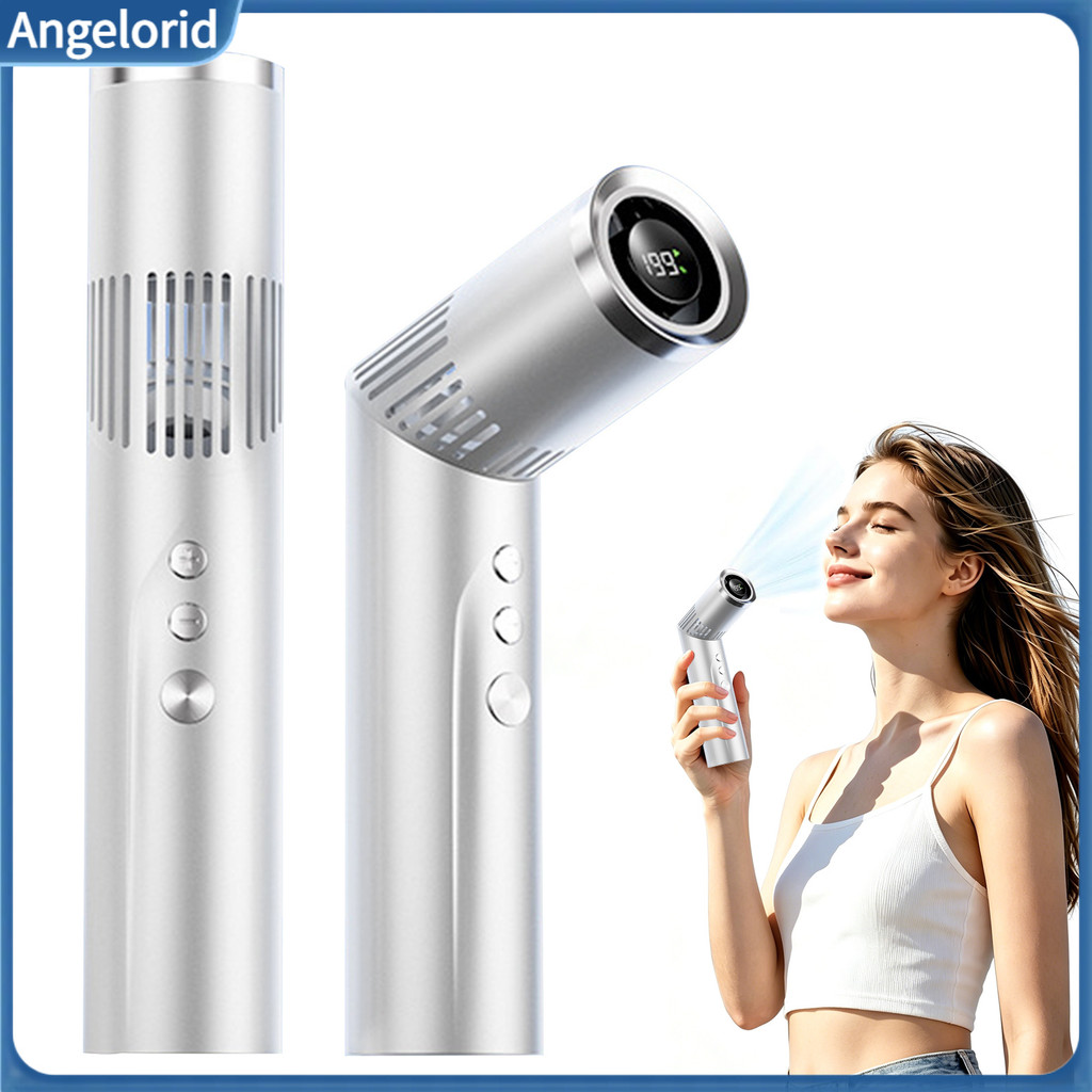 Handheld Fan Six-blade Mini 20000 Rpm Portable Rechargeable Table with Display Screen Adjustable Angle Quiet Strong Airf