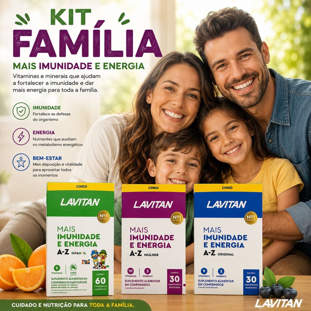 KIT IMUNIDADE LAVITAN FAMILIA - AZ ORIGINAL | AZ MULHER | AZ INFANTIL